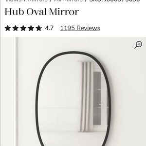 BRAND NEW STILL IN BOX Hub Oval Mirrors